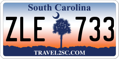 SC license plate ZLE733