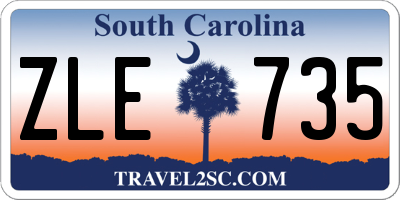 SC license plate ZLE735