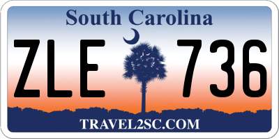 SC license plate ZLE736