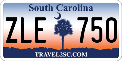 SC license plate ZLE750
