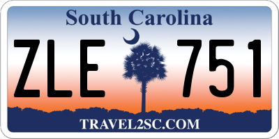 SC license plate ZLE751