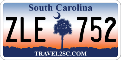 SC license plate ZLE752