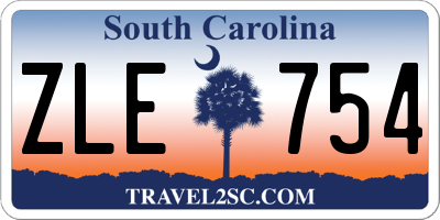SC license plate ZLE754