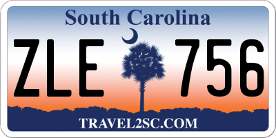 SC license plate ZLE756