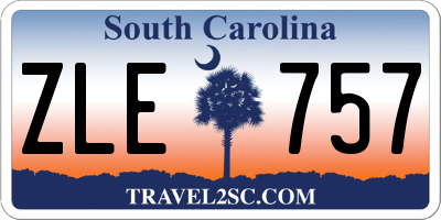 SC license plate ZLE757