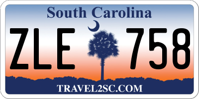 SC license plate ZLE758