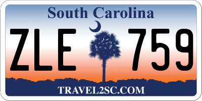 SC license plate ZLE759