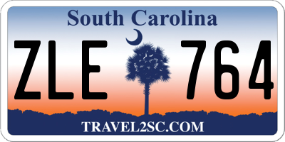 SC license plate ZLE764