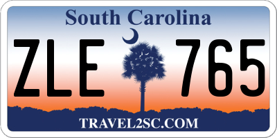 SC license plate ZLE765