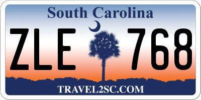 SC license plate ZLE768