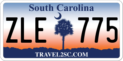 SC license plate ZLE775