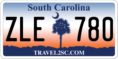 SC license plate ZLE780