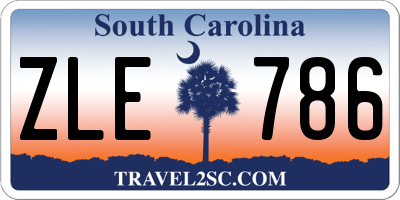 SC license plate ZLE786