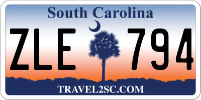 SC license plate ZLE794