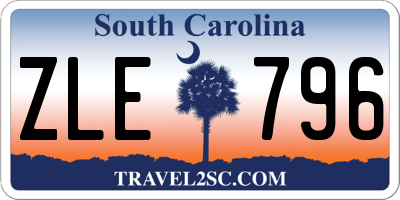 SC license plate ZLE796
