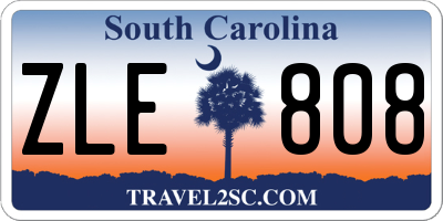 SC license plate ZLE808