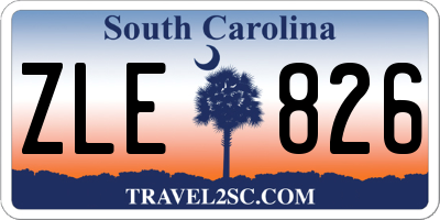 SC license plate ZLE826