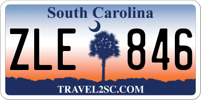 SC license plate ZLE846