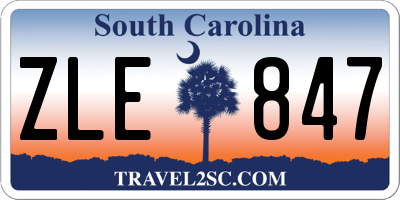 SC license plate ZLE847