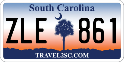 SC license plate ZLE861