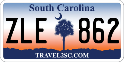 SC license plate ZLE862