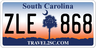 SC license plate ZLE868