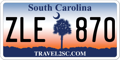 SC license plate ZLE870