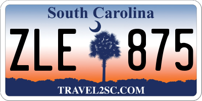 SC license plate ZLE875