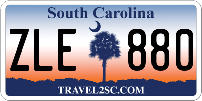 SC license plate ZLE880