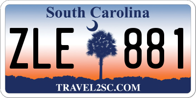 SC license plate ZLE881