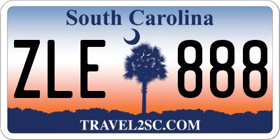 SC license plate ZLE888
