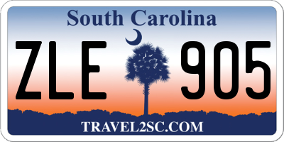 SC license plate ZLE905