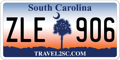 SC license plate ZLE906