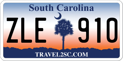 SC license plate ZLE910