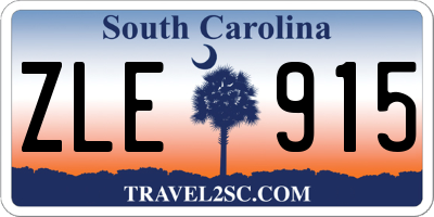 SC license plate ZLE915