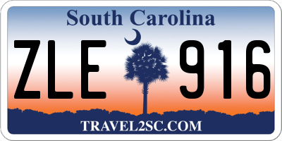 SC license plate ZLE916