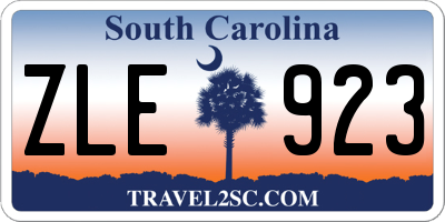 SC license plate ZLE923