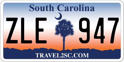 SC license plate ZLE947