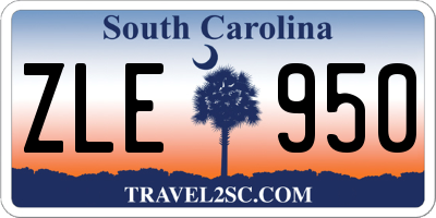 SC license plate ZLE950