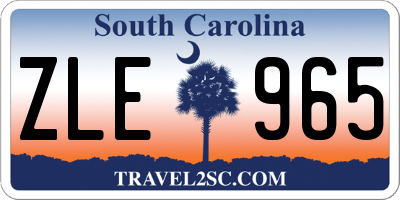 SC license plate ZLE965