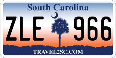 SC license plate ZLE966