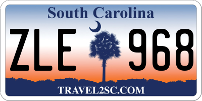 SC license plate ZLE968