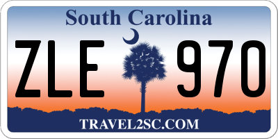 SC license plate ZLE970