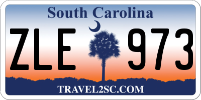 SC license plate ZLE973