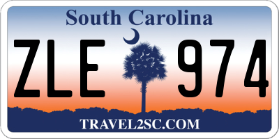 SC license plate ZLE974