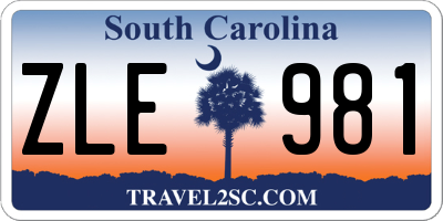 SC license plate ZLE981