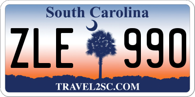 SC license plate ZLE990