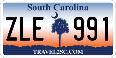 SC license plate ZLE991