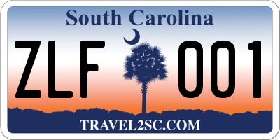 SC license plate ZLF001