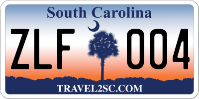 SC license plate ZLF004
